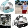 thumbnail image 2 of Halinfer Transparent Portable Adjustable Cockatiel Bird Carrier Bag with Perch & Tray, Side Window, Collapsible, Black, 2 of 5