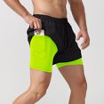 thumbnail image 1 of Pantalones cortos deportivos para hombre, para correr, maratón, atletismo, holgados, de tres puntos, de secado rápido, con forro, anti-running, de doble capa, para fitness, 1 of 6