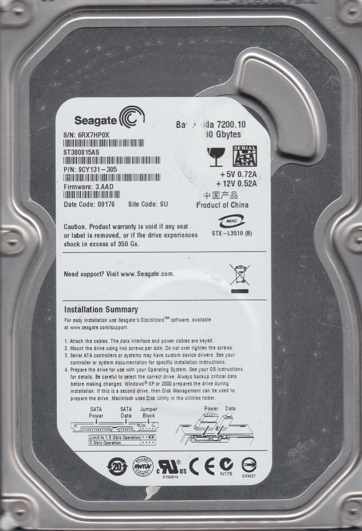 Seagate SkyHawk ST4000VX016 - 4TB Internal Hard Drive Storage for