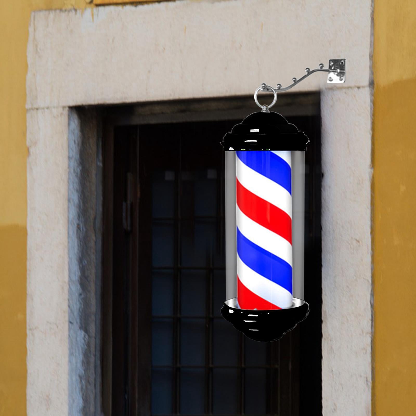 TOOYFUL Barber Pole Light Hairdressing Rotating LED Sign Barbershop Light Fixture Hair Salon Open Sign Classic for Salon Hairdressing Red Blue White Strip