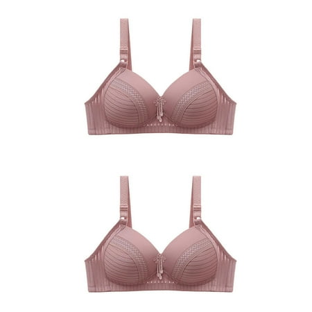 Mrasaso Weekly Deals! Built in Bra Tank Tops for Women Women Underwear Embroidered Glossy Comfortable Wireless Bra Breathable Design for All-Day Comfort(2pc Bra) Purple|38