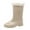 White, variant on Stylish Women's Rain Shoes High Heel Knee High Comfort Lady Mid Calf Snow Boots Non Removable Outdoor Rubber Water Shoes