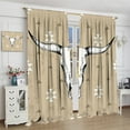 thumbnail image 4 of Bull Skull Curtains Vintage Rustic Farmhouse White Bull Skull Art Print for Living Room Bedroom Bathroom Decor Rod Pocket Blackout Window Drapes 2 Panels 42x54in, 4 of 5