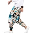thumbnail image 2 of KOMOO Unisex Harem Pants Elastic Waist Band Printed Pockets Bottoms Jogger Sport Hip Hop Trousers, 2 of 8