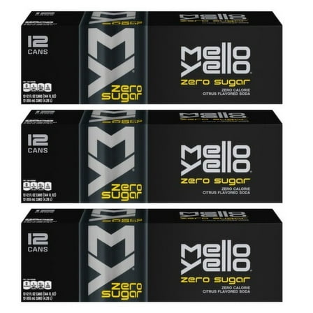 Mello Yello Zero Soft Drink Fridge Pack Bundle, 12 fl oz, 36 Pack