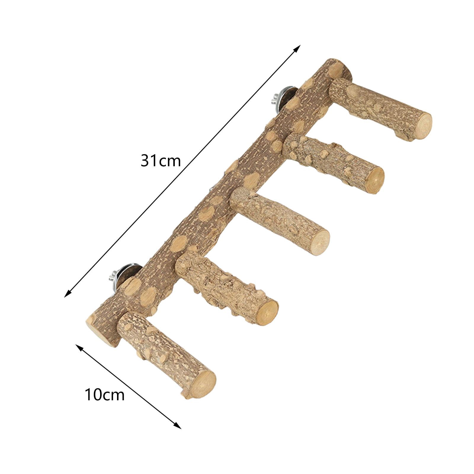 TOOYFUL Bird Parrot Ladder Perch Jump, Climb, Perch and Chew Toy Cage Toy Training Wooden Playing Gyms for Bird Hamster