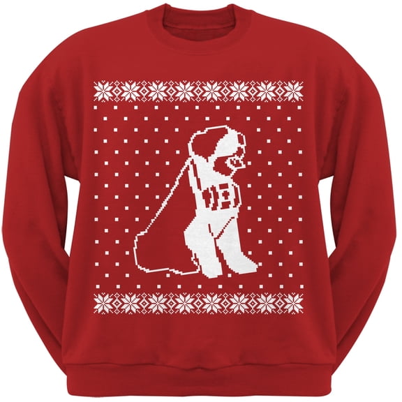 Big Saint Bernard Ugly Christmas Sweater Red Crew Neck Sweatshirt