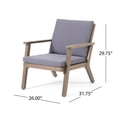 thumbnail image 4 of Christopher Knight Home Temecula Outdoor Acacia Wood Club Chairs with Cushions (Set of 2) by  Gray Finish + Dark Gray Cushion, 4 of 5