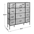 thumbnail image 2 of GGI International Sorbus Extra-large Steel and Grey Fabric 12-drawer Dresser Gray/Black, 2 of 11