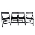 thumbnail image 2 of Set of 4 Foldable Style Party Chairs, Folding Wood Chairs, Wooden Slatted Seat for Dining Room Kitchen Balcony Wedding Occasion Events,Black, 2 of 9