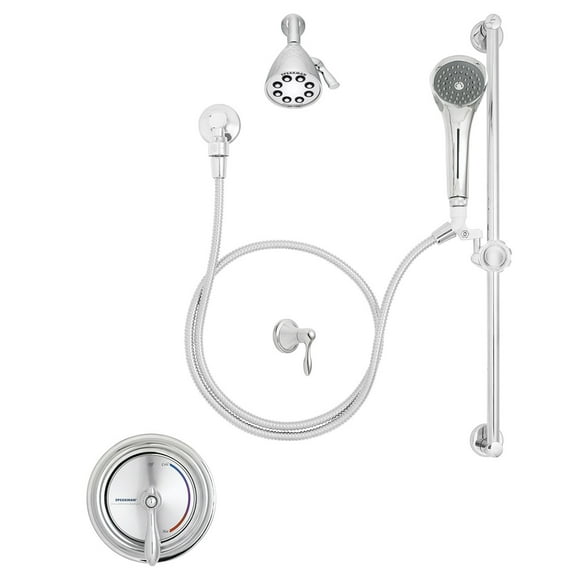 Speakman SM-3060-IS-1 Sentinel Mark II Pressure Balanced Shower Combination with Integral Stops, Polished Chrome