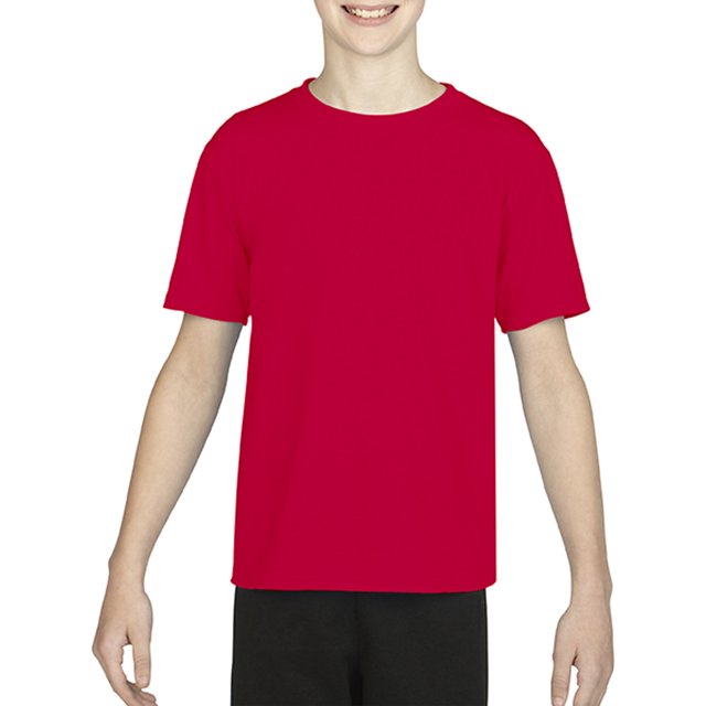 T-Shirt de Performance pour Jeunes, TP, Rouge Écarlate Sport