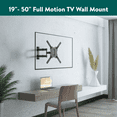 onn. Full Motion TV Wall Mount for 19" to 50" TVs, up to 15° Tilting