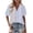 Blue, variant on Womens Tops Short Sleeve Summer Printing Flax Plaid Flared Hem Button-Up Shirt Black XXL