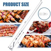 Kabob Skewers, Walfos 10pcs 16.8 inches Long Stainless Steel BBQ Skewers, Flat Metal Shish Kebab Skewers, No Rust & No Spikes, Dishwasher Safe, Great for Grilling, Meat Shrimp and Chicken Vegetable