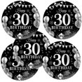 thumbnail image 4 of 30th Birthday Party Supplies Black Silver Theme Disposable Tableware Set Plates Napkins Cups Decorations Celebration Dinnerware, 4 of 5