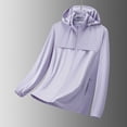 thumbnail image 2 of Daiosportswear Women's Upf 50+ Lightweight Full-Zip Hooded Sun Protection Jacket with Breathable Vents and Elastic Cuffs Purple XL, 2 of 6