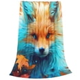 thumbnail image 2 of Balery Fiery Red Maple Leaf Fox Manta de Felpa Suave y Acogedora – Cobija de Franela Aterciopelada para Cama, Lavable y Cálida para Sofá, Mascotas, Transpirable-40"x30", 2 of 7
