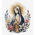 thumbnail image 5 of Virgin Mary With Roses And Flowers Women's White Crew Neck Short Sleeve Crop Tee-XS, 5 of 6