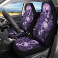 thumbnail image 2 of Yuyamidu Purple Skull Rose Car Front Seat Covers Elastic Fabrics Universal Front Seat Cover Removable Automotive Accessories Easy Installation Suitable for Cars, SUV and Trucks, 2 of 7