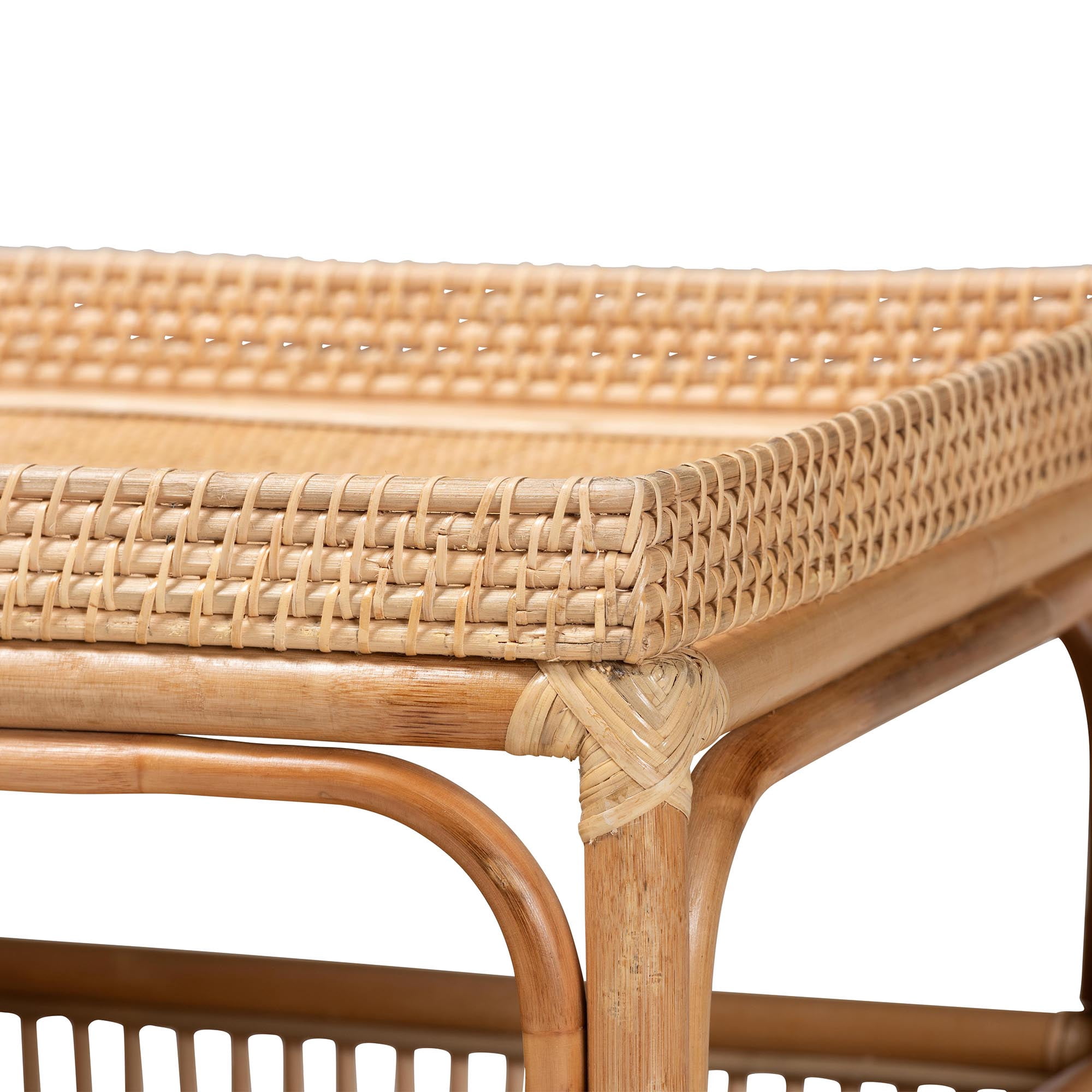 bali & pari Lombok Boho Coffee Table, 2-Tier, Natural