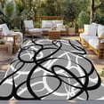 thumbnail image 2 of Grey Geometric Outdoor Rug for Patio/Deck/Porch, Non-Slip Large Area Rug 6 x 9 Ft, Retro Black White Abstract Striped Lines Indoor Outdoor Rugs Washable Area Rugs, Camping Rug Carpet Runner, 2 of 8