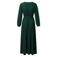 thumbnail image 5 of Sngxgn Dresses for Women Front Tie Cap Sleeves V Neck Midi Bodycon Dress(Green,M), 5 of 7