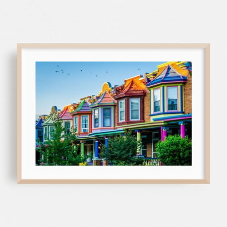 Guilford Colors - Baltimore Maryland Photography Oak Framed Wall Art Print 24 x 30 inches