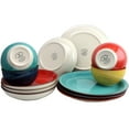 thumbnail image 4 of Gibson Color Speckle 12 Piece Mix and Match Double Bowl Dinnerware Set in 4 Assorted Colors, 4 of 6