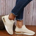 thumbnail image 5 of Yindaity Womens Walking Shoes Sock Casual Ladies Fashion Sneakers Comfortable Slip On Air Cushion Platform Women Footwear Beige,6.5, 5 of 6