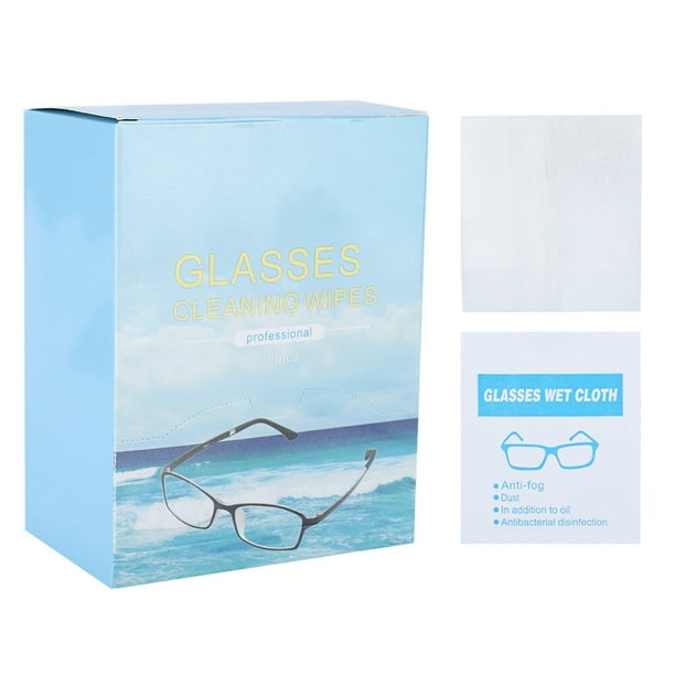 100 toallitas húmedas para limpiar lentes de resina de vidrio, desinfectantes y antibacterianas.