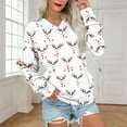 thumbnail image 4 of Xuniizn Christmas Ugly Shirts for Women, Funny Christmas Graphic Long Sleeve V Neck Christmas Sweatshirts with Pocket, Thick Thermal Cute Festival Casual Loose Pullover Sweaters, 4 of 6