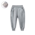 thumbnail image 2 of BLVB Boys Girls Fleece Lined Sweatpants Winter Warm Soft Cotton Elastic Waist Unisex Kids Jogger Pants with Pockets 1-11 Years, 2 of 7