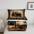 thumbnail image 4 of Bear Print Comforter Set,Animal Hunt Pine Trees Retro Bedding Set for Women Adult,Rustic Grid Plaid Cabin Decor Luxury Bed Duvet Insert, 4 of 6