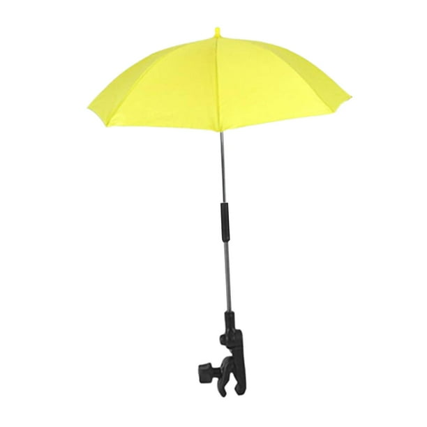 Sombrilla para cochecito, silla de playa, sombrillas para exteriores, multiusos, portátil, para exteriores Amarillo