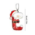 thumbnail image 3 of Beautynvta 26 Initial Letters Ornaments Christmas Tree Decoratin, 3.15'' Acrylic Red Hat Christmas Letter Pendant, Personalized Alphabet Hanging Ornaments Gift, E, 3 of 9