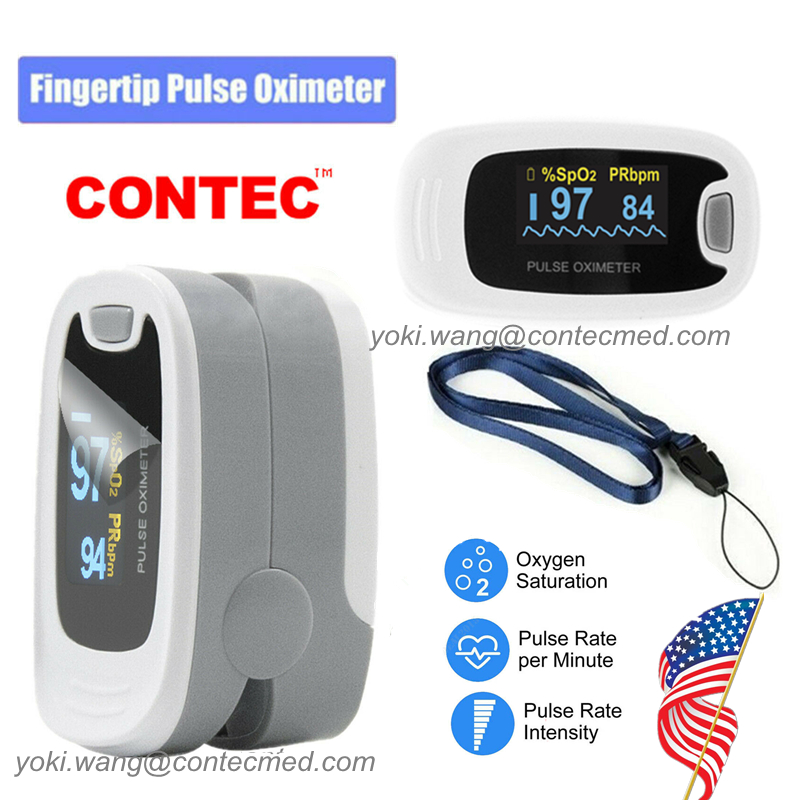 CONTEC Spo2 oxiemter OLED Finger Tip Blood Oxygen Saturation Monitor Machine, Case