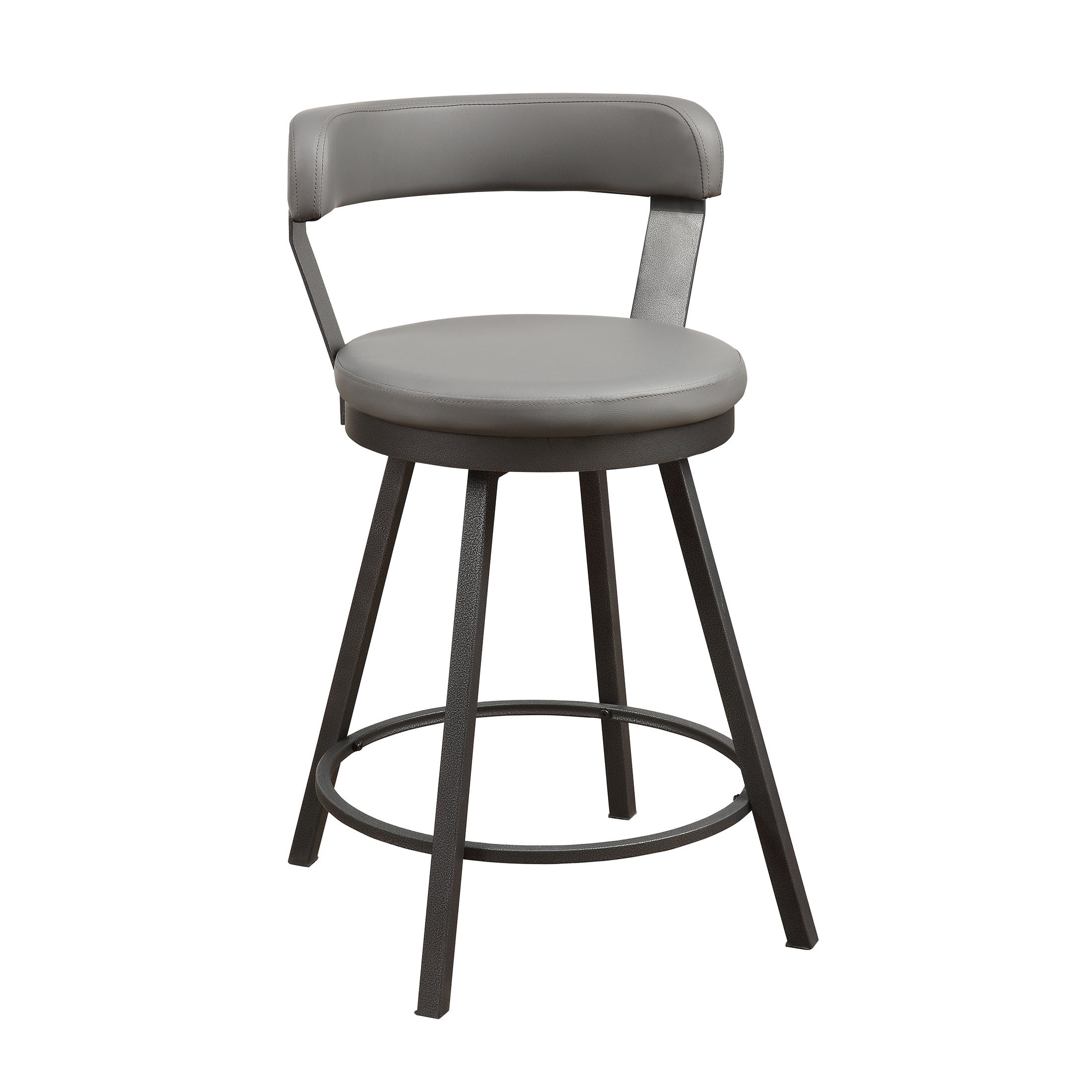 OakvillePark Belmar Swivel Counter Height Barstool (Set of 2), Gray