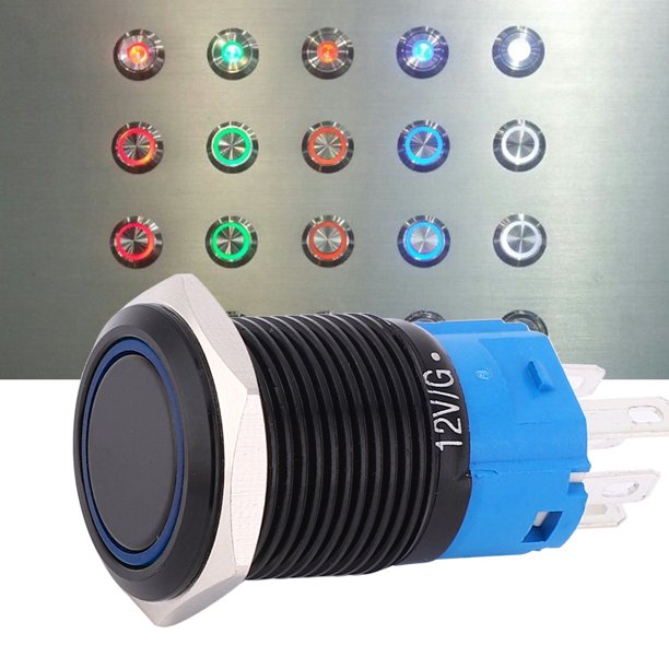 Interruptor de bloqueo automático interruptor de botón ligero con carcasa de acero inoxidable a prueba de polvo para fábrica doméstica ANGGREK Otros