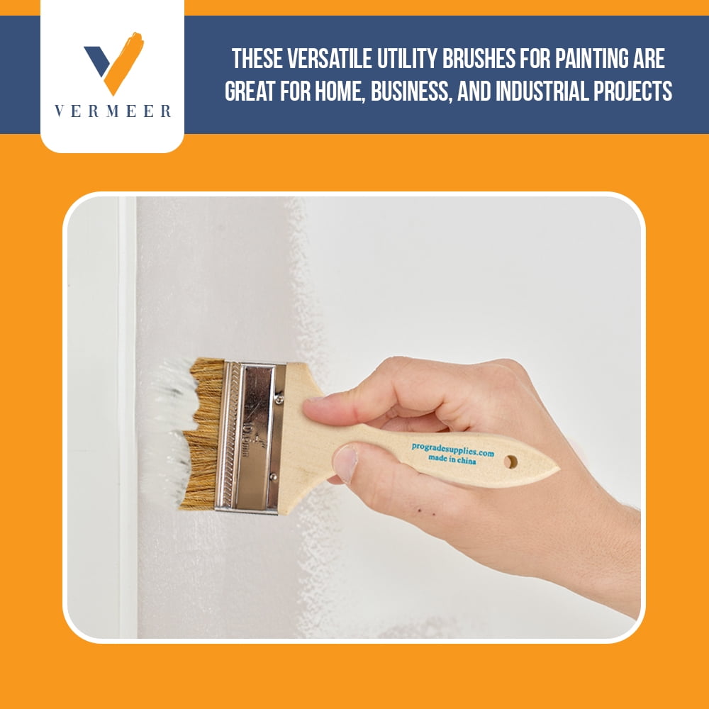Vermeer Chip Paint Brushes - 96-Pack - 4" Chip Brushes for Paints, Stains, Varnishes, Glues, & Gesso