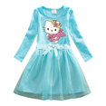 thumbnail image 3 of Ropa para niños de Hello Kitty, nuevo vestido de algodón de dibujos animados, falda de hilo de red con lazo a la moda de otoño para niñas, Falda plisada dulce para bebé, 3 of 5