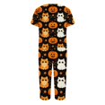 thumbnail image 5 of Women's Halloween Lounge Set Short Sleeve Round Neck Top and Capri Pants with Pockets Ghost Print Breathable Soft Pajama Set Casual Sportswear for Daily Wear Orange M, 5 of 6