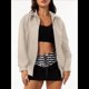 thumbnail image 4 of Chaquetas de Holgadas de Larga con Solapa para Mujer, Moda Otoño 2025, Ropa de Invierno. Crema L, 4 of 10