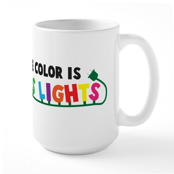 CafePress - Christmas Lights Large Mug - 15 oz Ceramic Large White Novelty Mug