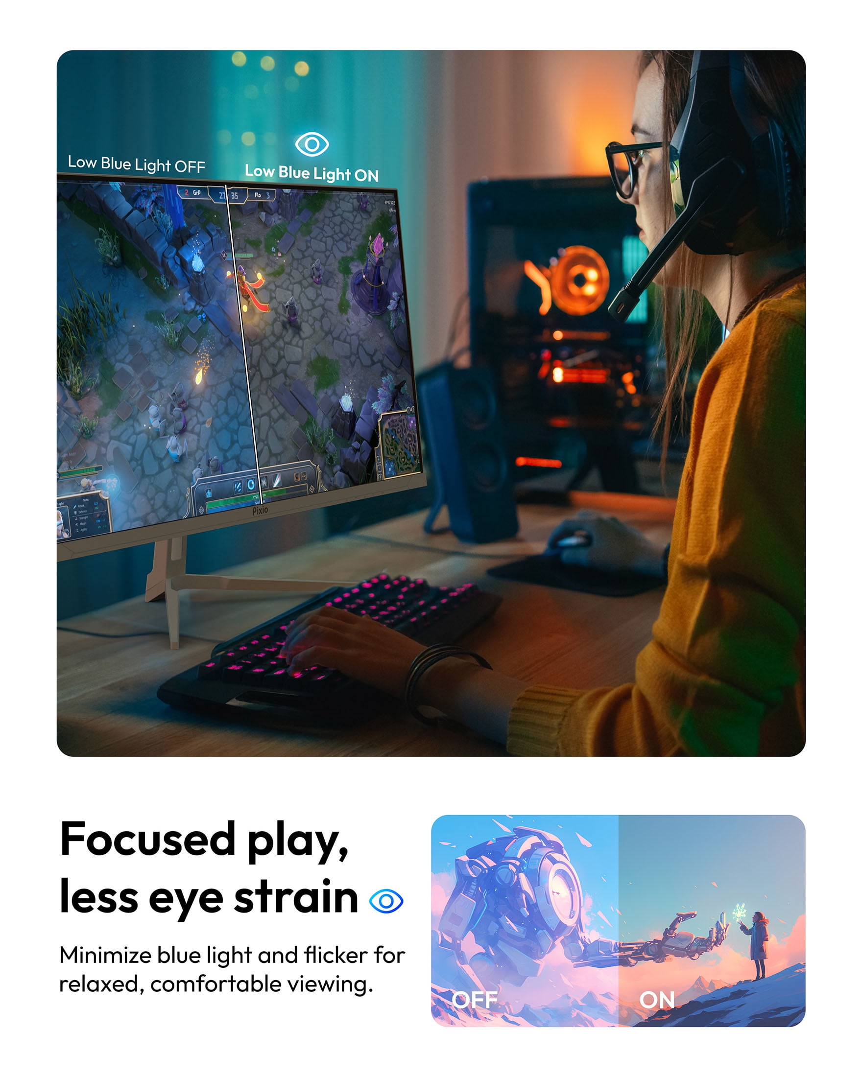 Pixio PX279 Wave Blue 27 inch 240Hz Refresh Rate FHD 1080p Resolution Fast IPS Panel 1ms GTG Resonse Time Gaming Monitor with Adaptive Sync