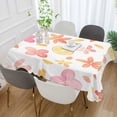 thumbnail image 2 of Yayeee Tablecloths 60" x 60" Rectangle Wrinkle Resistant Party Table Cover, White Floral Orange, 2 of 8