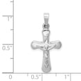 thumbnail image 3 of 14k White Gold Polished INRI Rounded Crucifix Pendant, 3 of 3