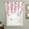 thumbnail image 2 of Butterfly Flower Tie Up Curtains for Windows, Balloon Window Shades, Watercolor Farmhouse Country Pink Floral Kitchen Window Treatments Roll Up Curtain for Basement/Nursery 52"x45", 2 of 8
