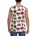 thumbnail image 4 of Haiem Men's Halloween Mouth Print Tank Tops Summer Sleeveless Cut Off Workout T-Shirts Fitness Vest Athletic Undershirts-XX-Large, 4 of 8