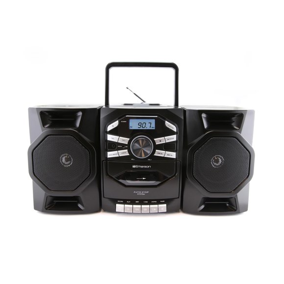 Reproductor de CD portátil Boombox Emerson con reproductor de casetes